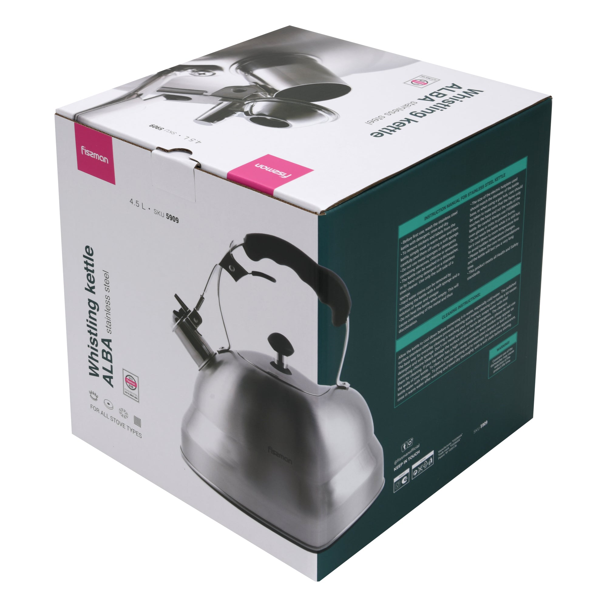 Tetera Premium Alba Acero Inoxidable 4.5 Litros Fissman