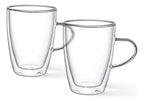 Set De 2 Tazas Doble Pared Vidrio Templado 350ml Fissman