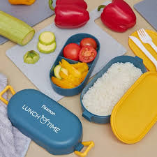 Tupper Doble 800ml  Azul Fissman